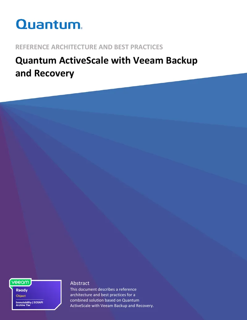 Quantum ActiveScale and Veeam Backup Reference Architecture