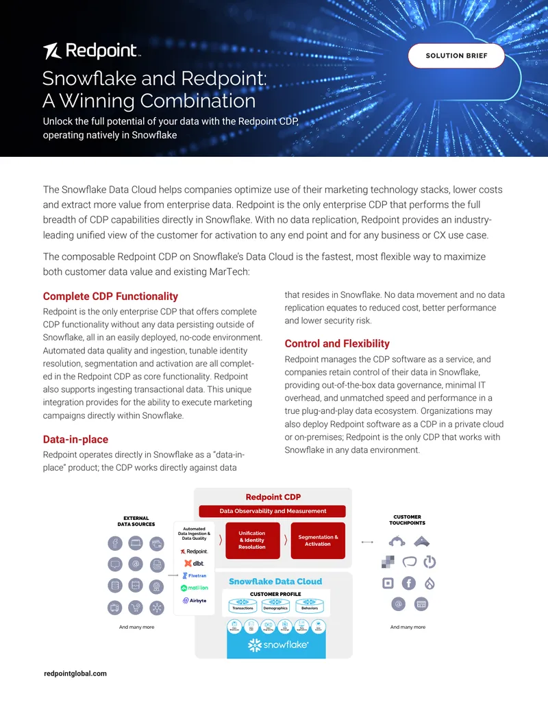 Redpoint CDP Integration with Snowflake