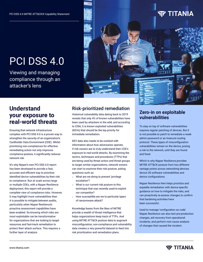 PCI DSS 4.0 MITRE ATT&CK Capability Statement