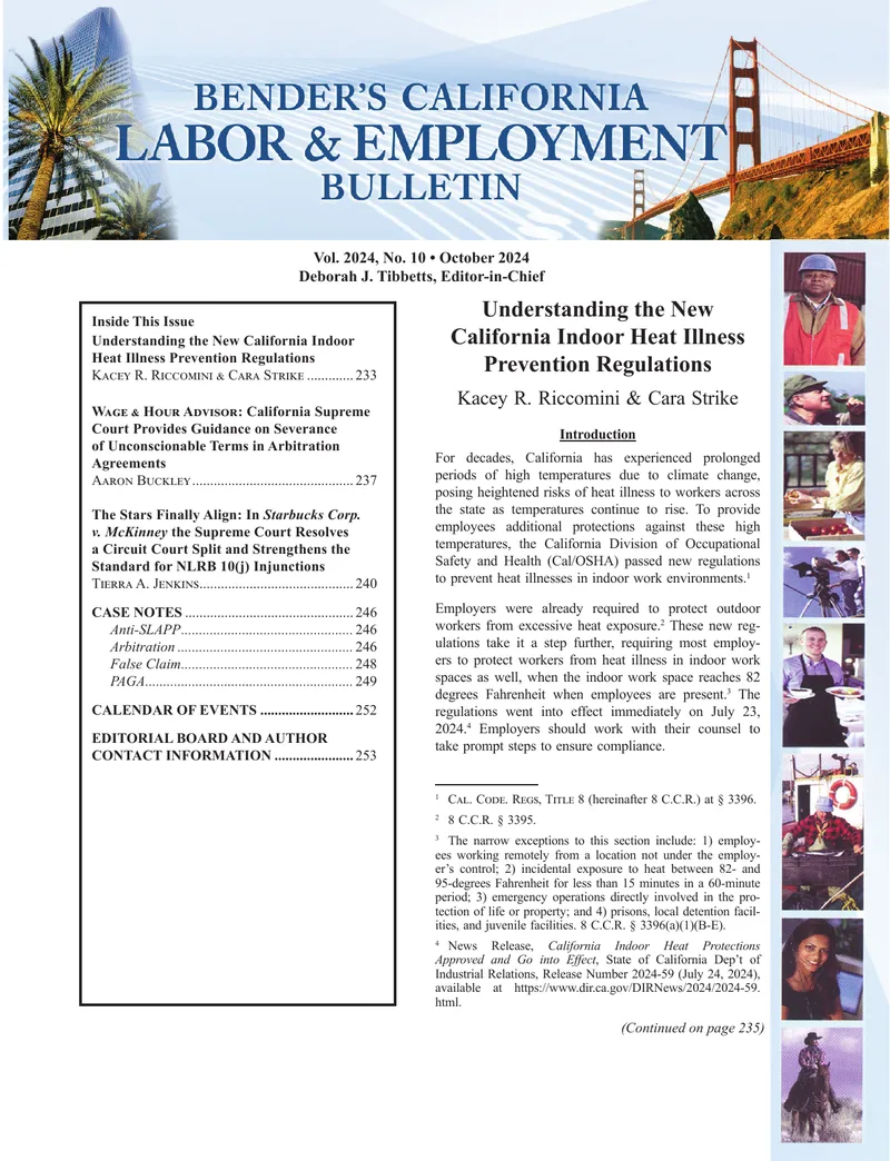 California Indoor Heat Illness Prevention Regulations