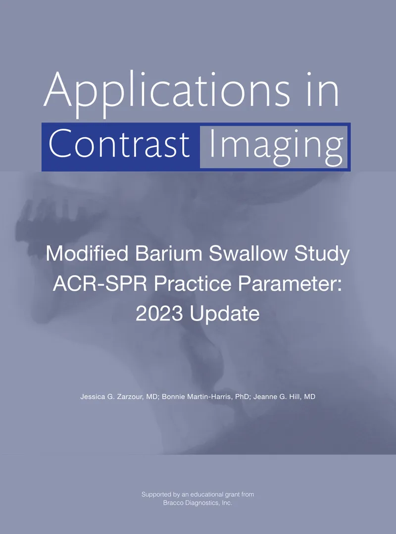 Modified Barium Swallow Study ACR-SPR Practice Parameter 2023 Update