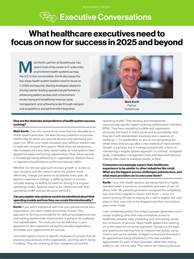 Healthcare Executive Strategies for 2025 Success