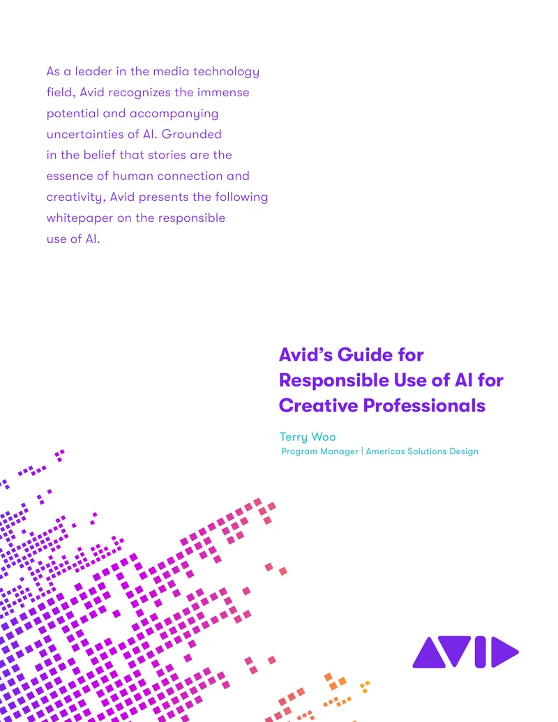 Avid's Guide for Responsible Use of AI for Creative Professionals