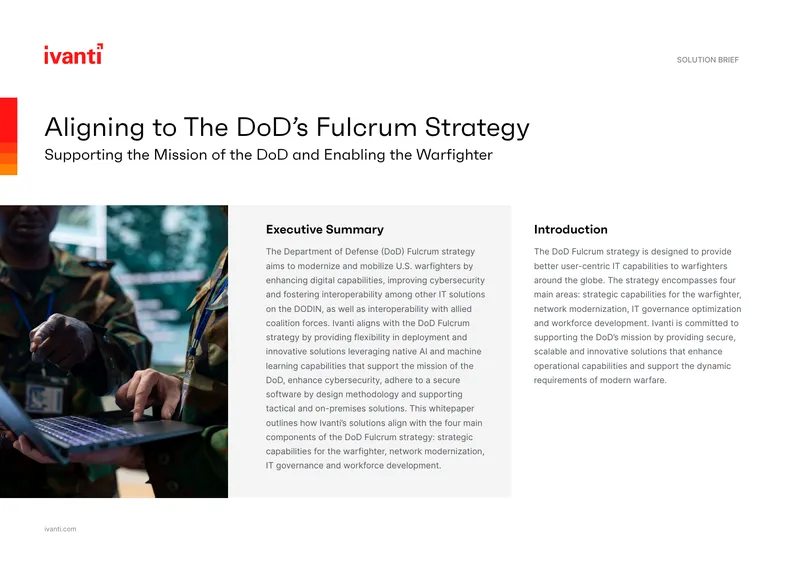 Aligning to The DoD’s Fulcrum Strategy