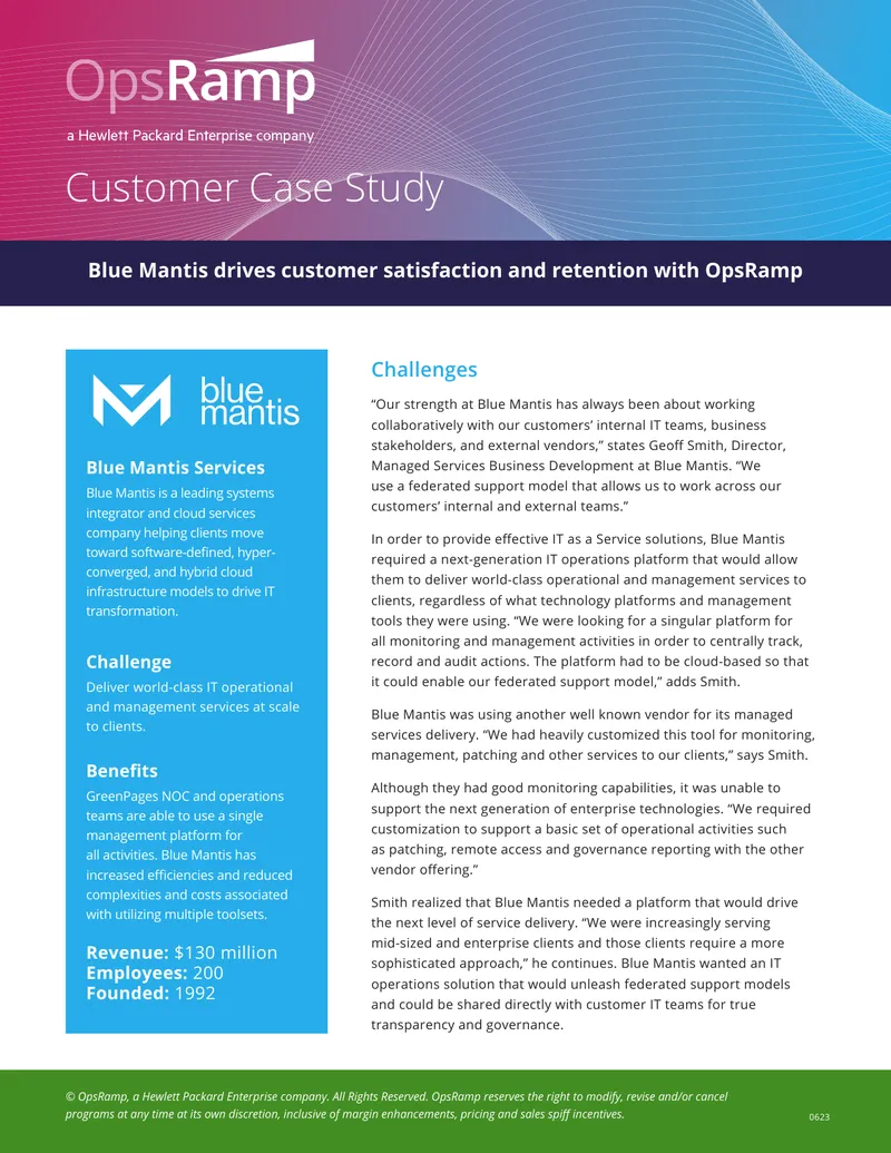 Blue Mantis Customer Case Study