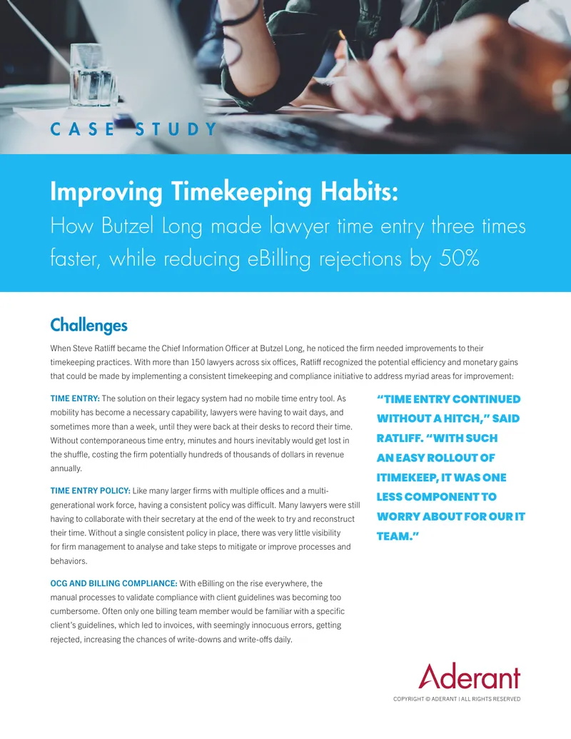 Improving Timekeeping Practices at Butzel Long