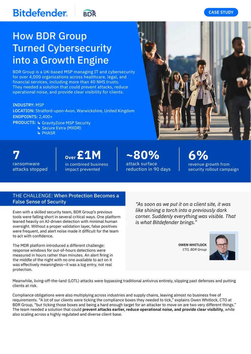 BDR Group Cybersecurity Growth Case Study