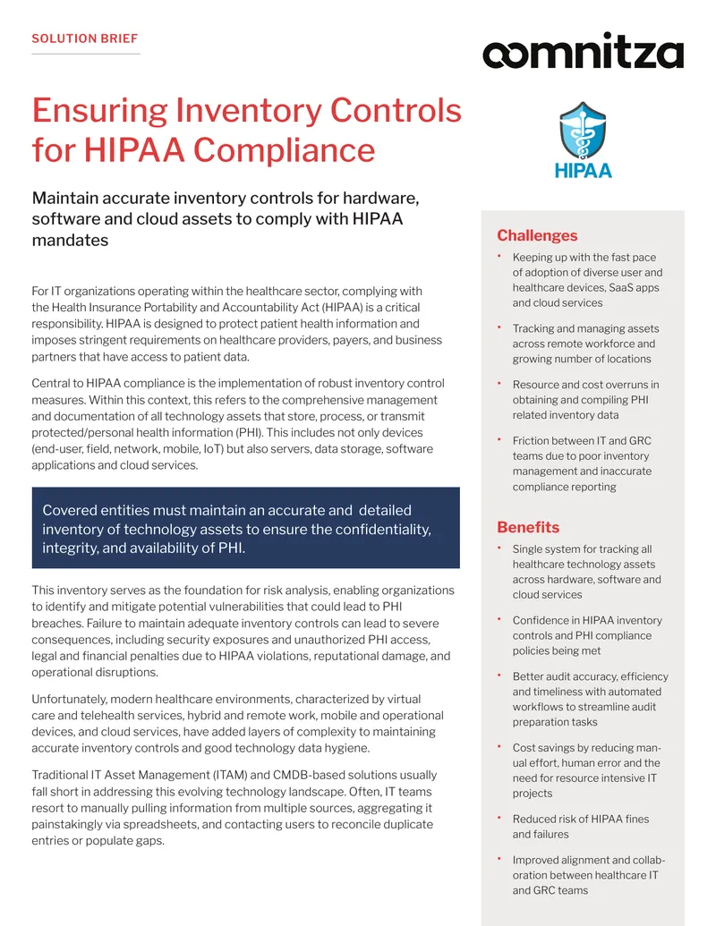 Inventory Controls for HIPAA Compliance in Healthcare