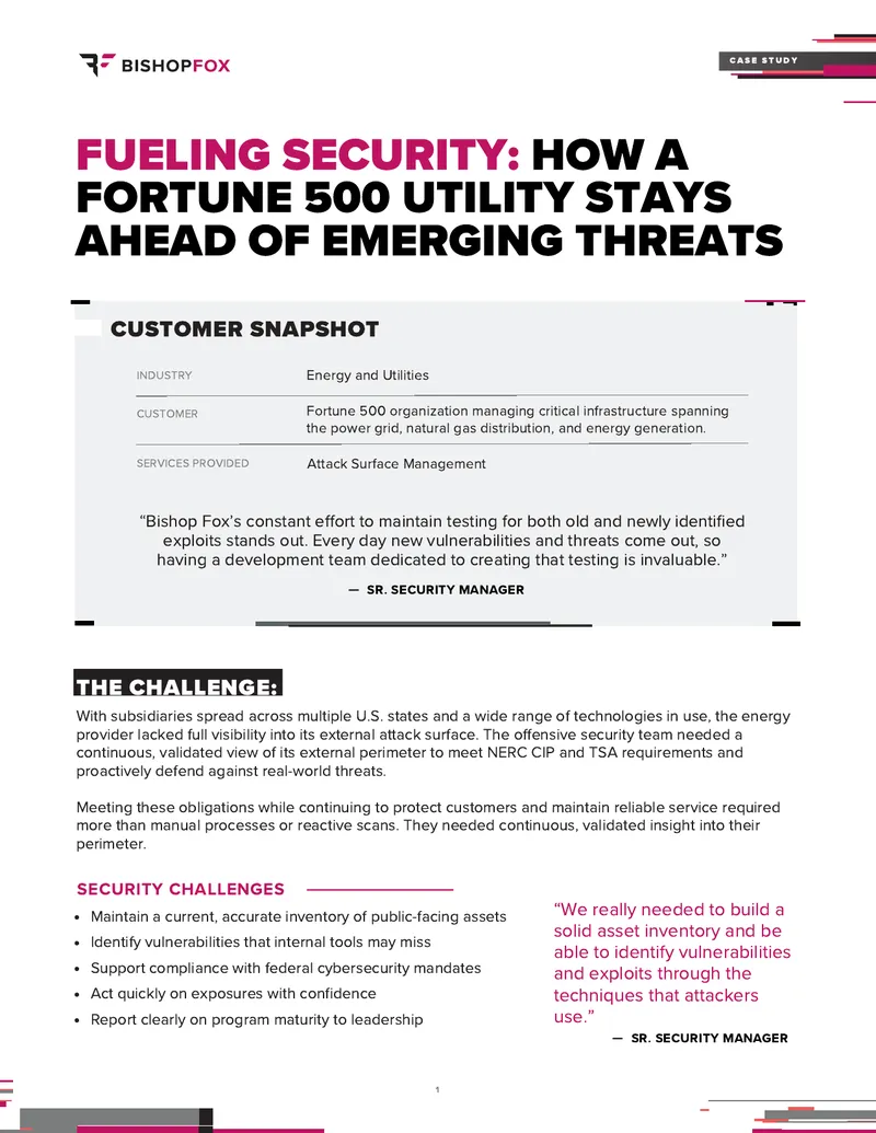 Case Study on Attack Surface Management for Energy Provider