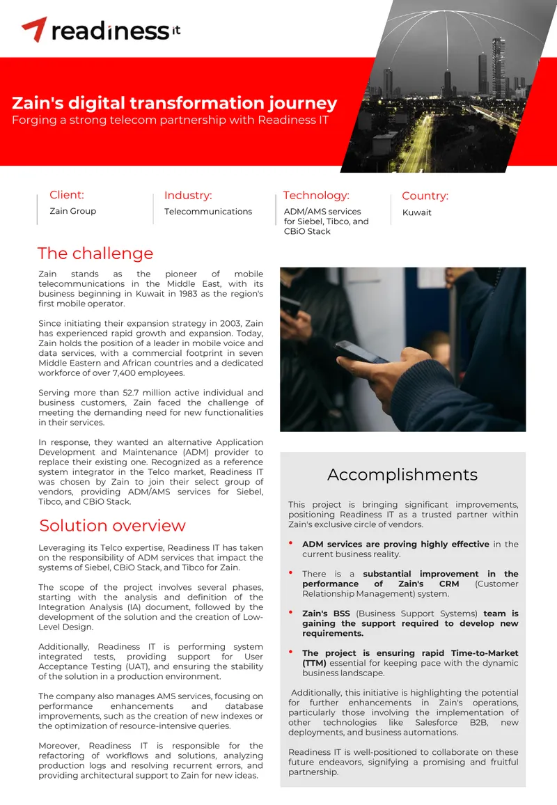 Zain's Digital Transformation Partnership with Readiness IT