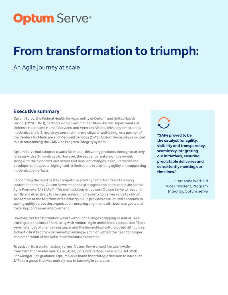 Agile Transformation Case Study at Optum Serve