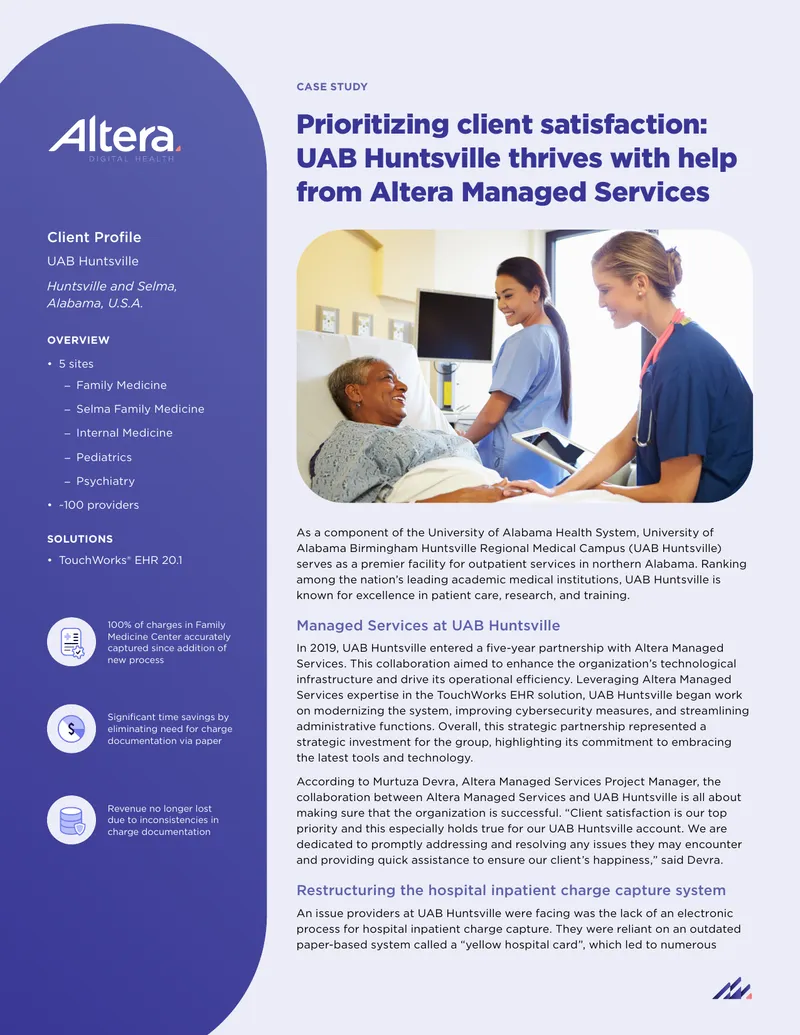 UAB Huntsville Client Profile and Managed Services Case Study