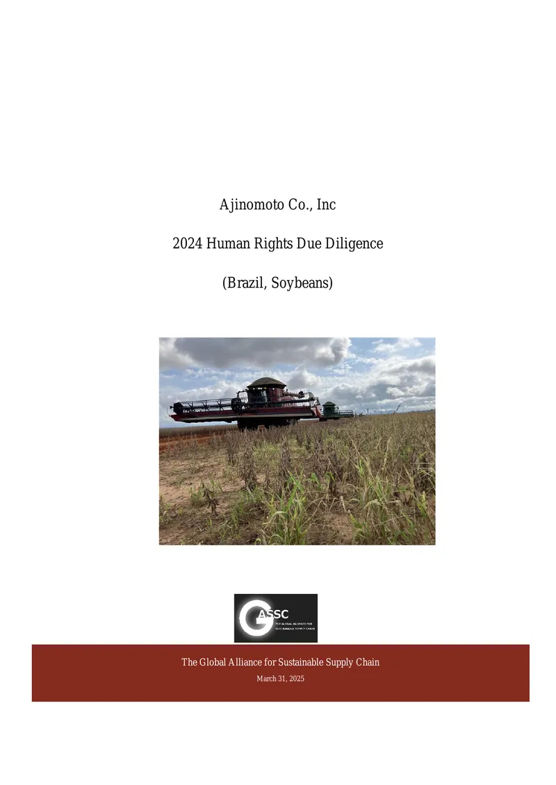 2024 Human Rights Due Diligence Report for Soybeans