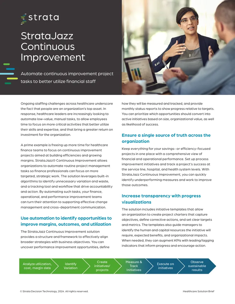 StrataJazz Continuous Improvement Solution Brief