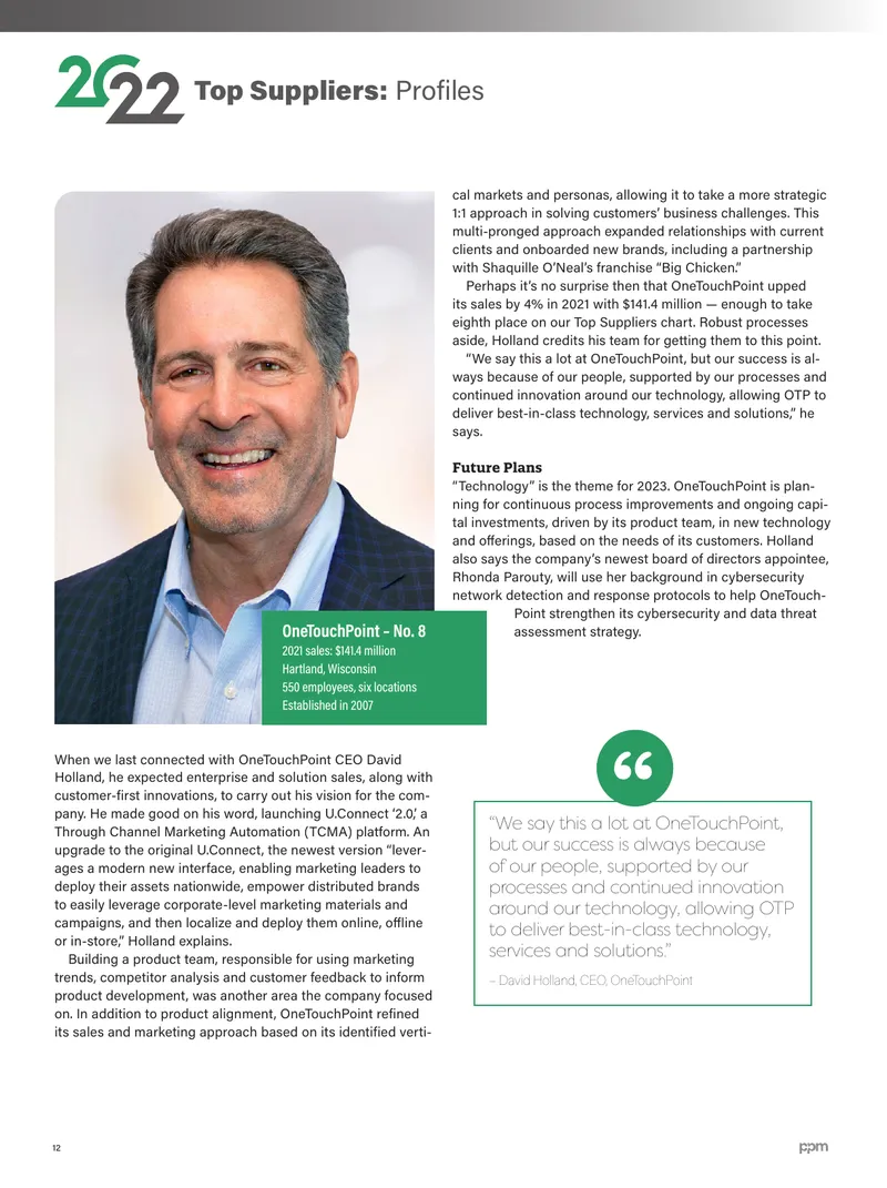 OneTouchPoint Company Profile and Future Plans