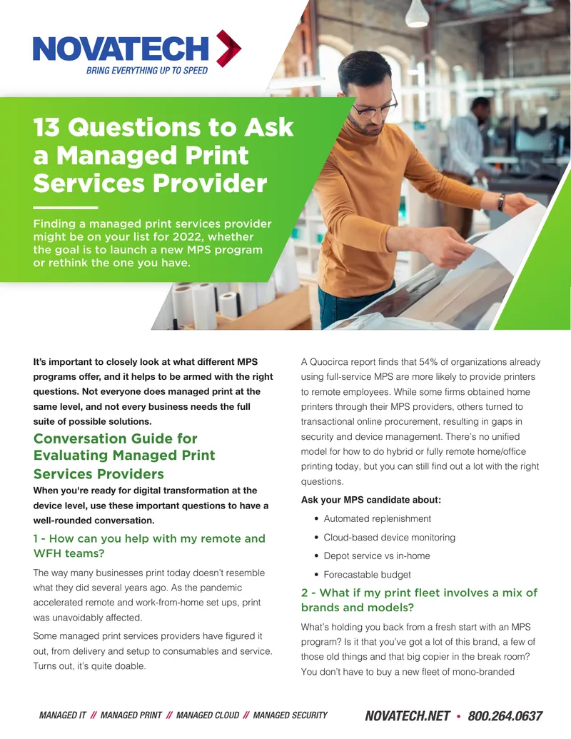Key Questions for Managed Print Services Providers