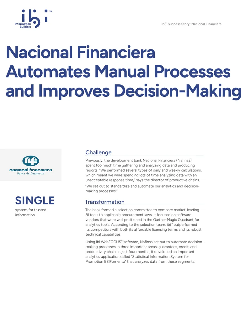 Nacional Financiera Automation and Analytics Implementation