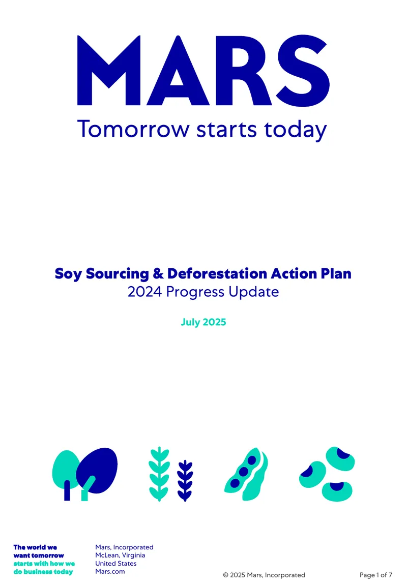 Soy Sourcing and Deforestation Action Plan Progress Update