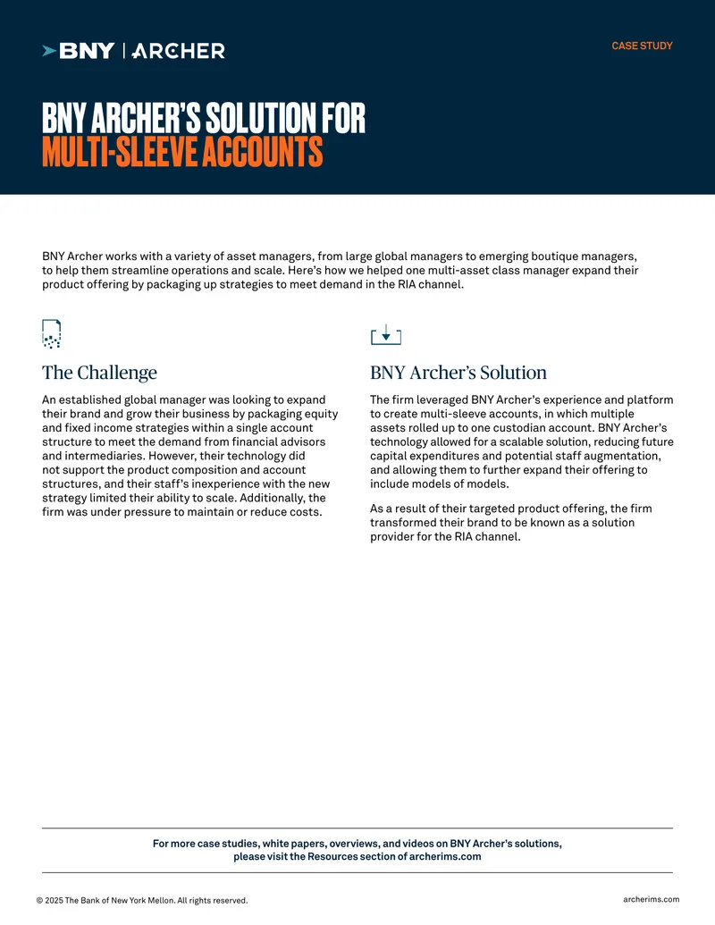 BNY Archer's Solution for Multi-Sleeve Accounts