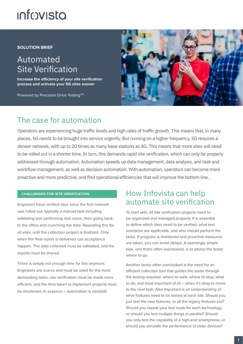 Automated Site Verification Process for 5G Deployment