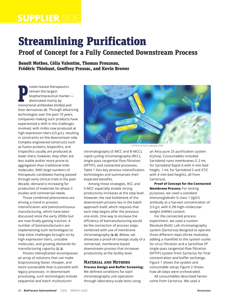 Proof of Concept for Connected Downstream Process