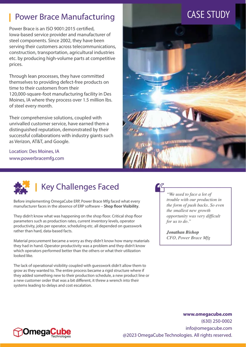 Power Brace Manufacturing ERP Implementation Case Study