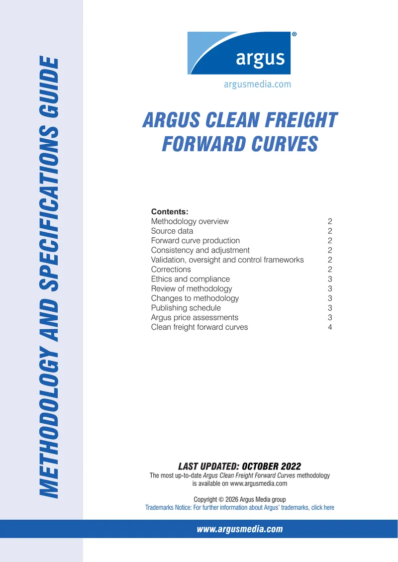 Argus Clean Freight Forward Curves Methodology Guide