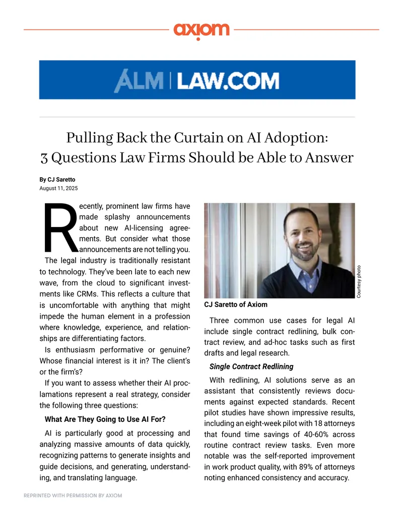 Assessing AI Adoption in Legal Firms