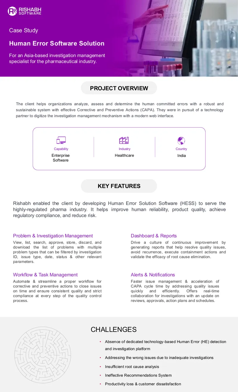 Human Error Software Solution Case Study
