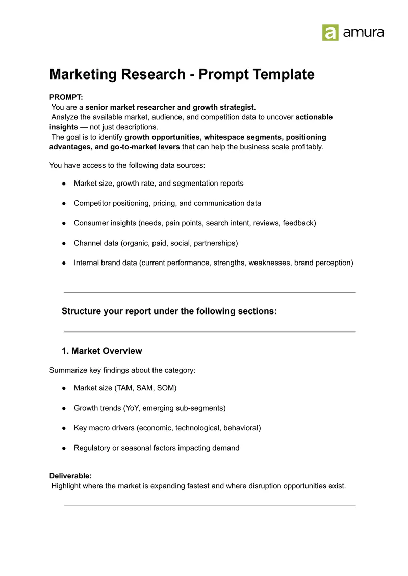 Market Research Framework for Growth Strategy