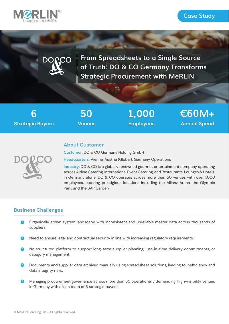 DO & CO Germany Procurement Transformation Case Study