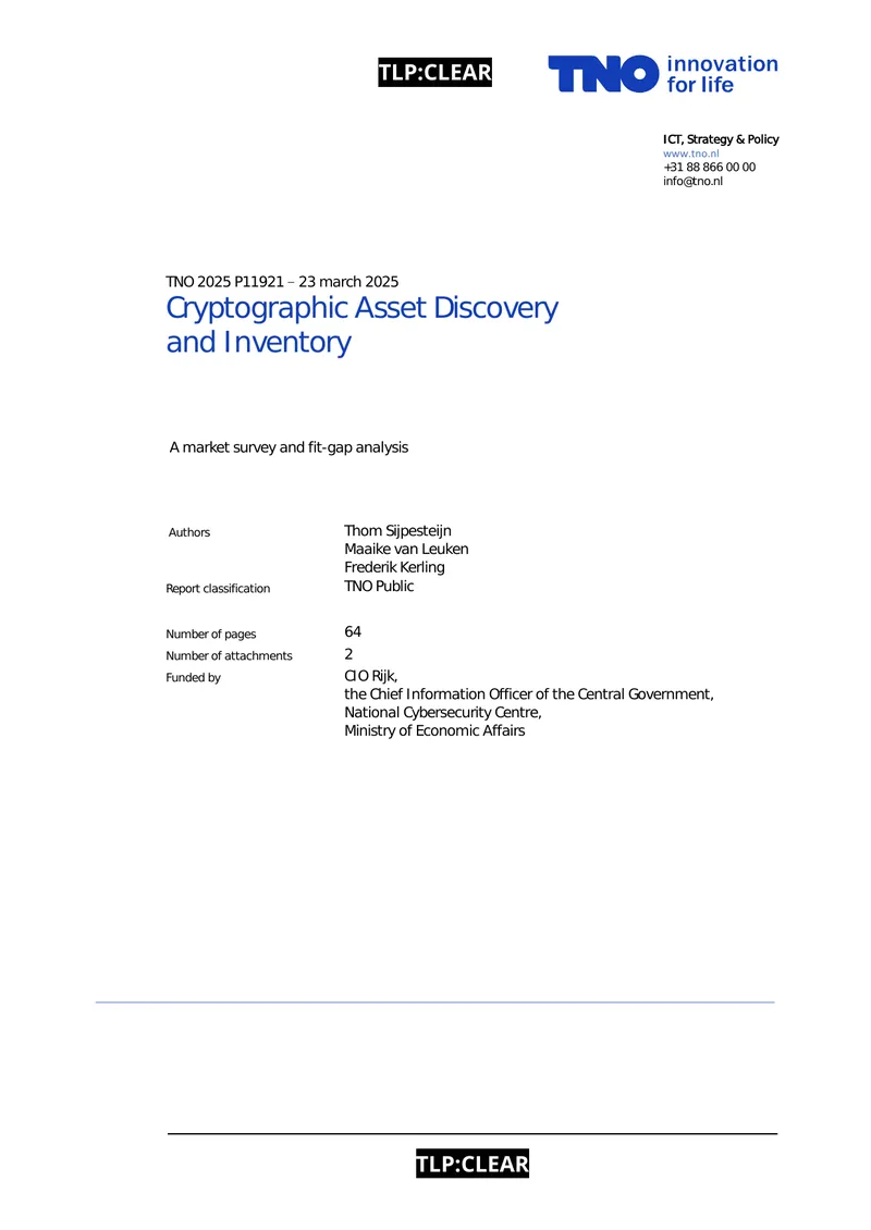 Cryptographic Asset Discovery and Inventory Market Survey
