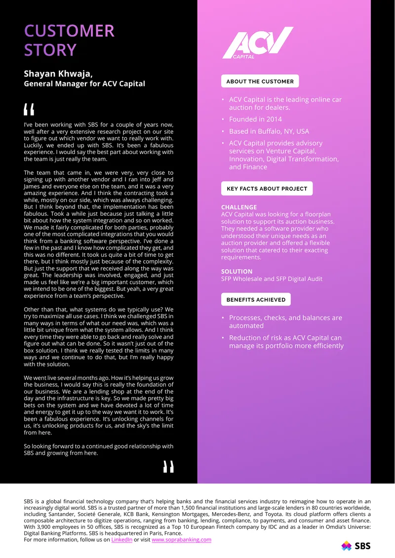 ACV Capital Auction Business Software Solution