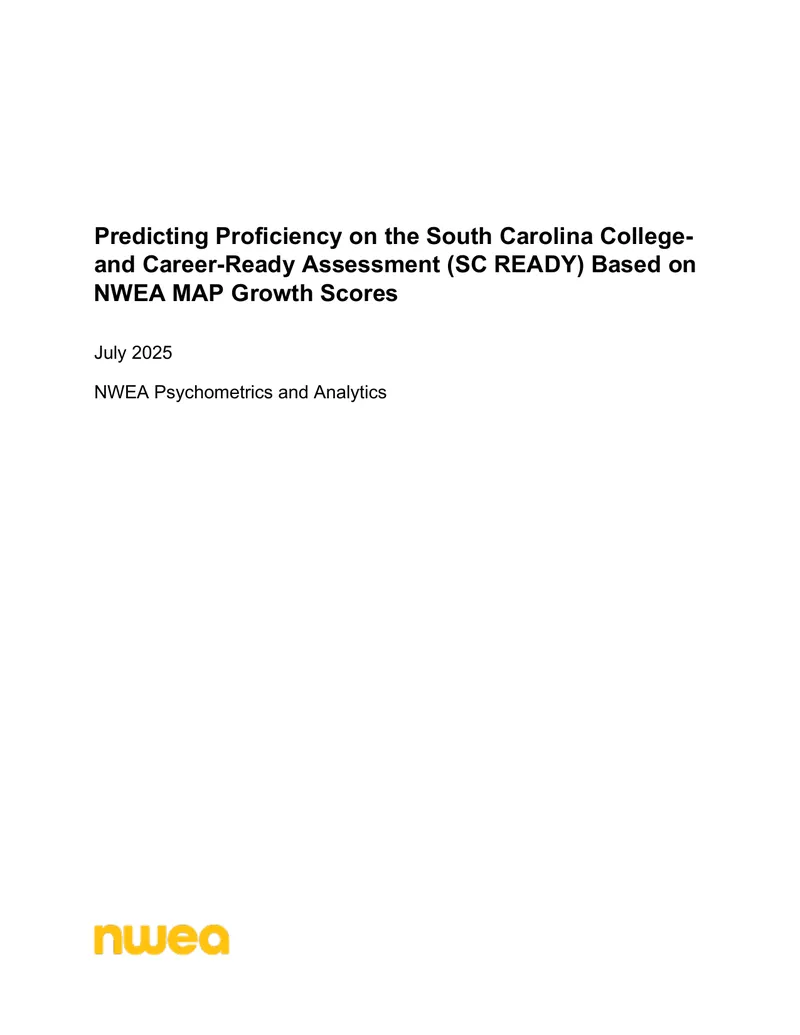 Predicting Proficiency on SC READY from MAP Growth Scores