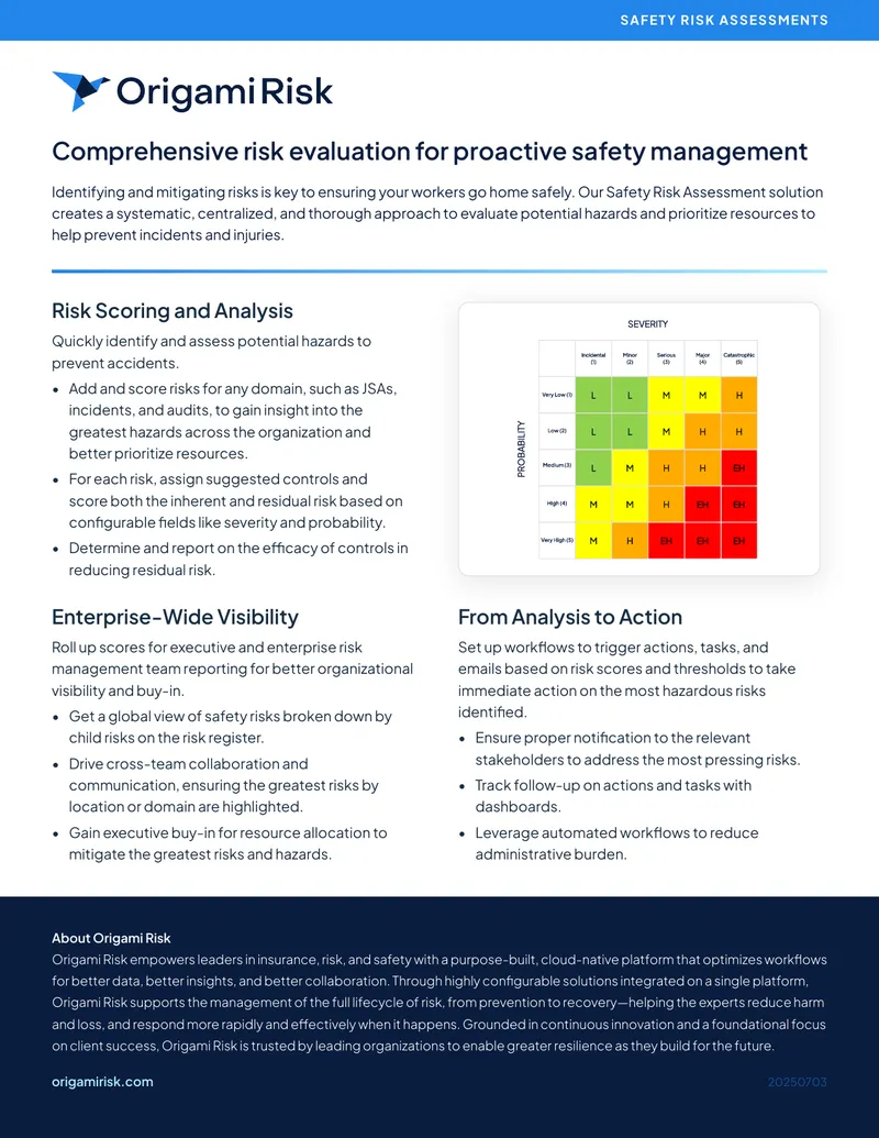 Comprehensive Risk Evaluation for Safety Management