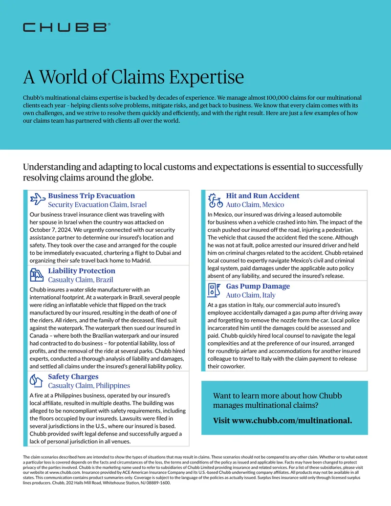 Multinational Claims Management Case Studies