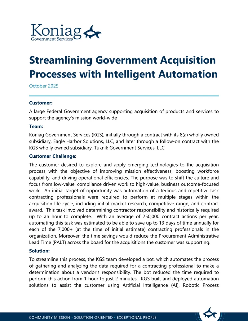 Streamlining Government Acquisition Processes with Intelligent Automation