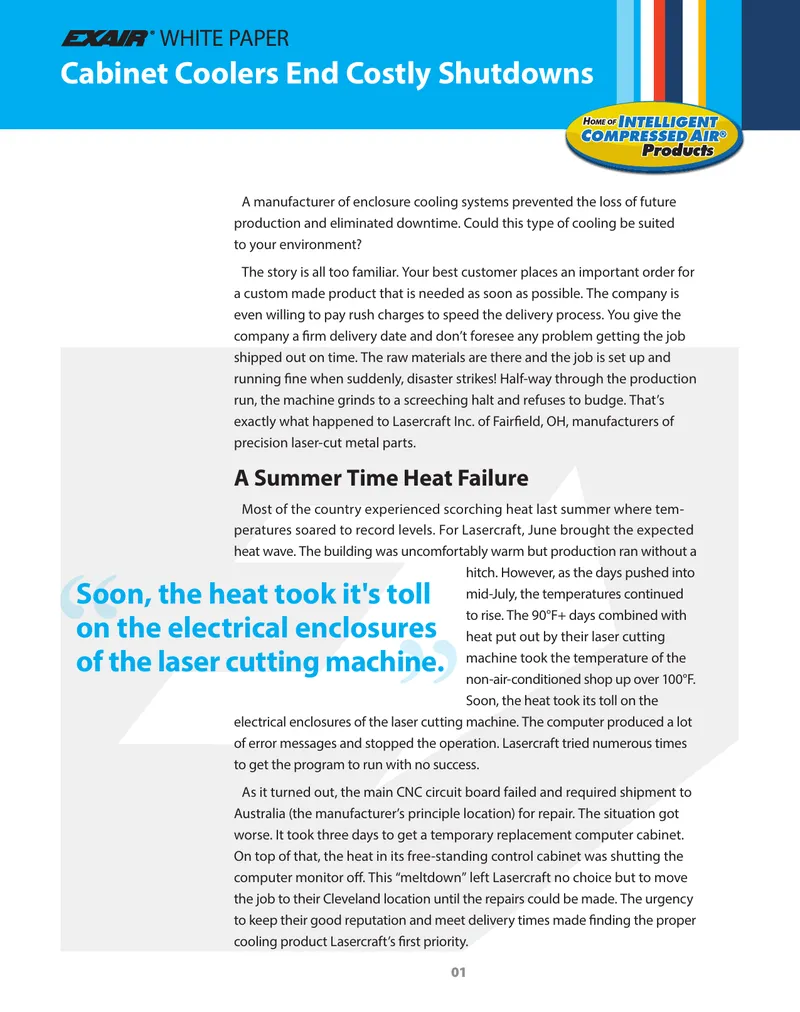 Cabinet Coolers Prevent Production Downtime