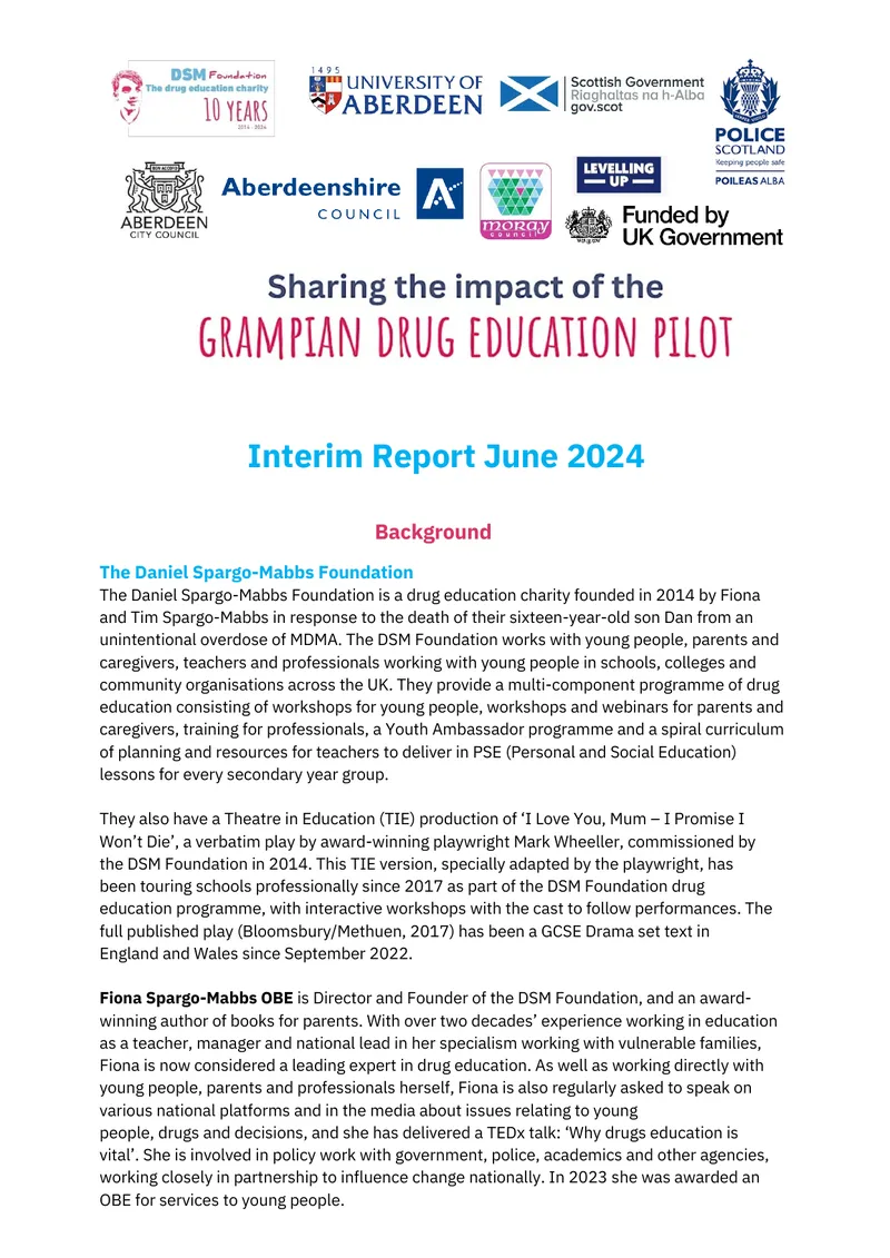 Interim Report on Drug Education Program