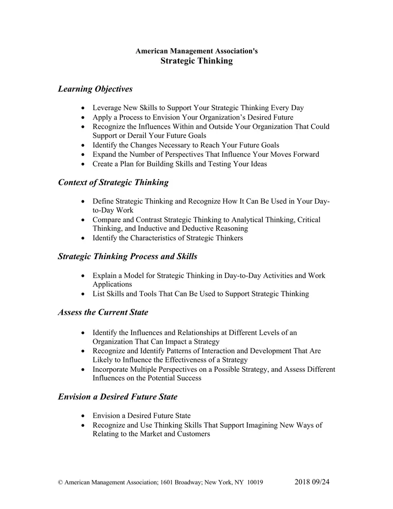 Strategic Thinking Skills Development Guide