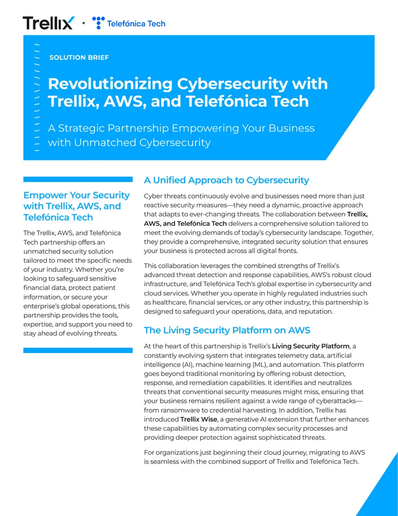 Cybersecurity Solutions from Trellix, AWS, and Telefónica Tech preview page 1