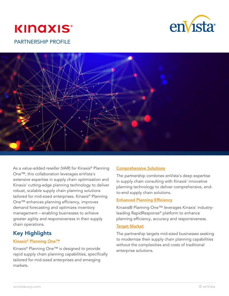 Supply Chain Planning Solutions Partnership Profile