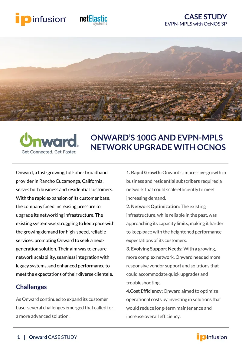 Onward's Network Transformation with OcNOS SP