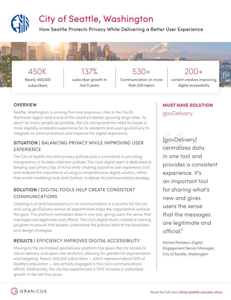 Seattle's Approach to Privacy and User Experience