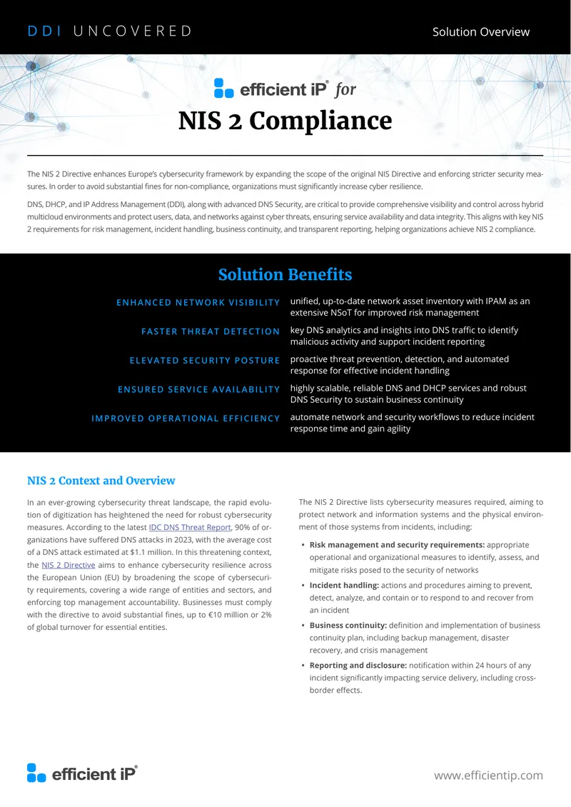 NIS 2 Compliance and Cybersecurity Solutions Overview