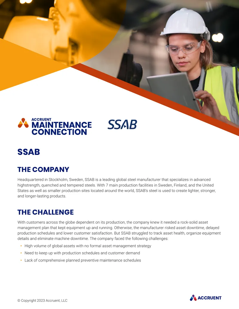SSAB Asset Management Improvement Case Study