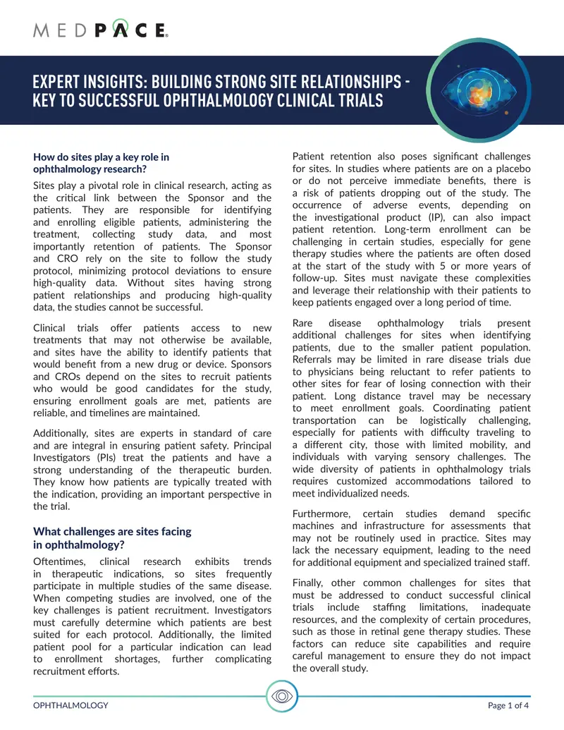 Challenges and Strategies in Ophthalmology Clinical Trials