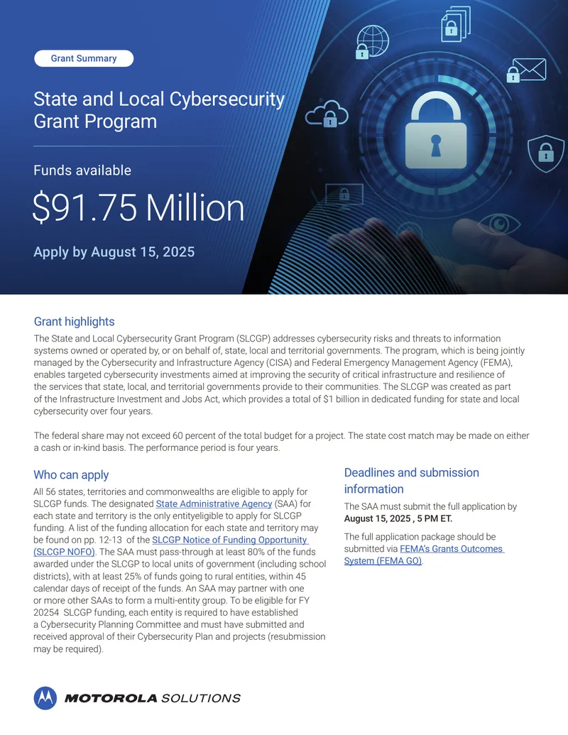 State and Local Cybersecurity Grant Program Overview