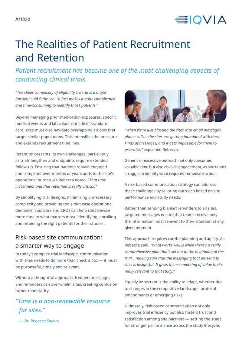 Challenges and Strategies in Clinical Trial Recruitment and Retention