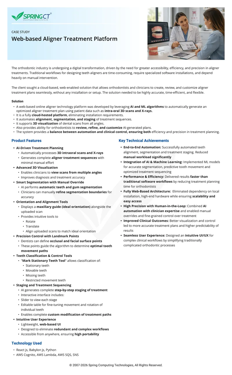 Web-based Aligner Treatment Platform Case Study